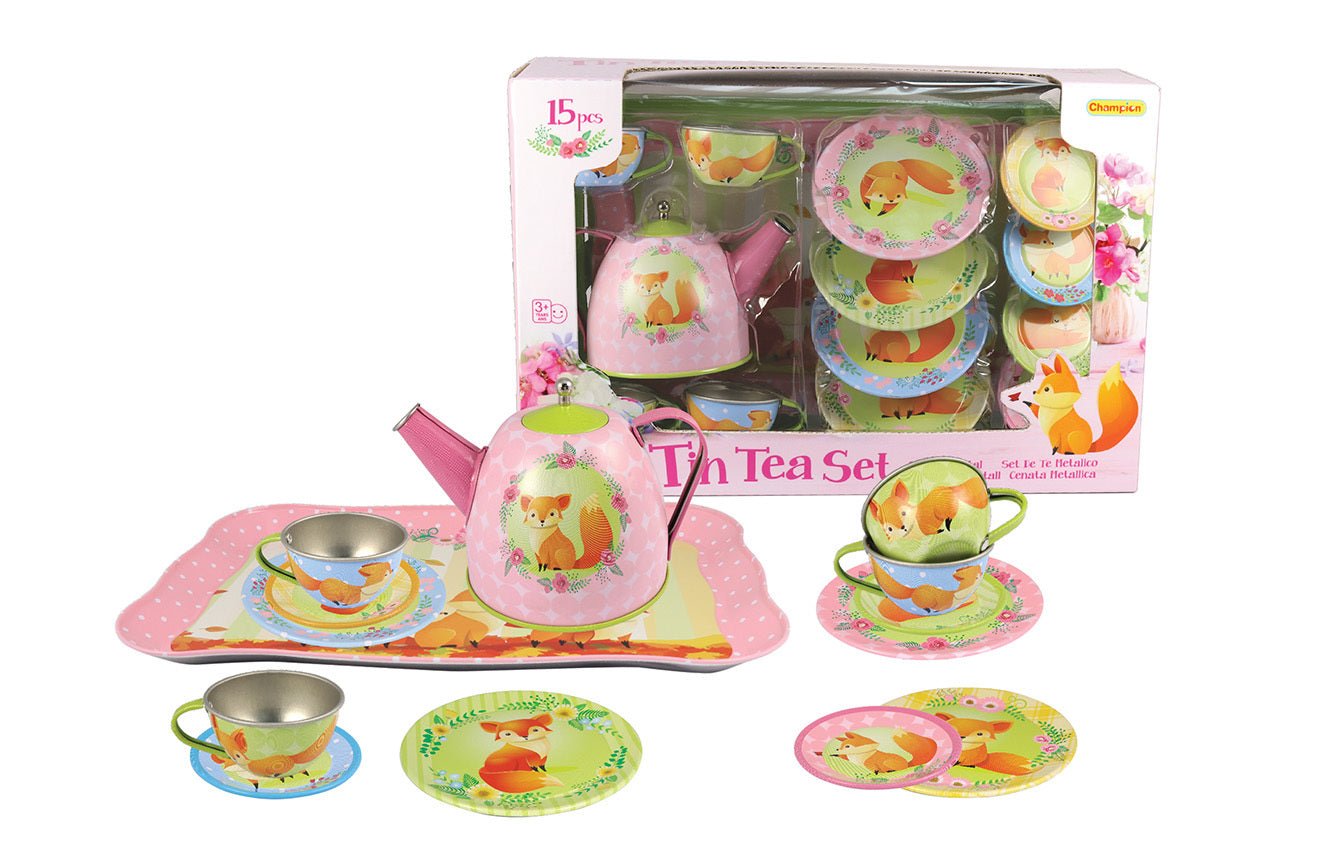WOODLAND FOX TIN TEA SET 15PCS - Bamboo Sprout